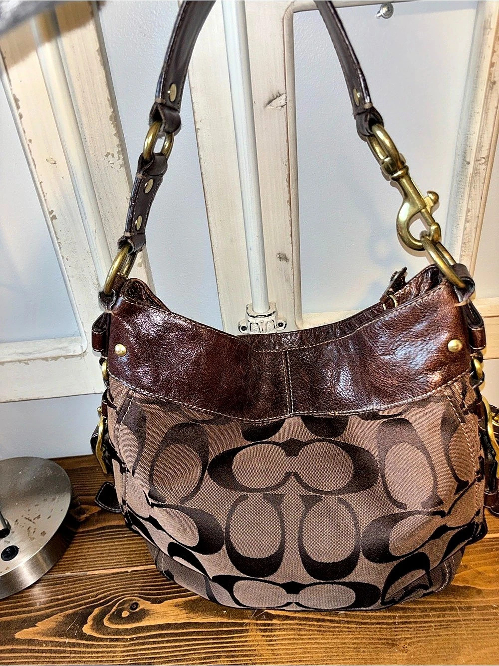 Vintage Coach Zoe Hobo Bag Brown Shoulder Bag